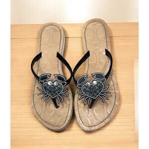 Y2K Coach Signature Crab Thong Sandal Size 8.5